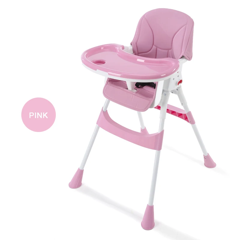 pink Многофункциональный складной Портативный ребенка стул чехол ребенок регулируемые стулья для счастливой обеденный стол стул Hightchair - Цвет: pink