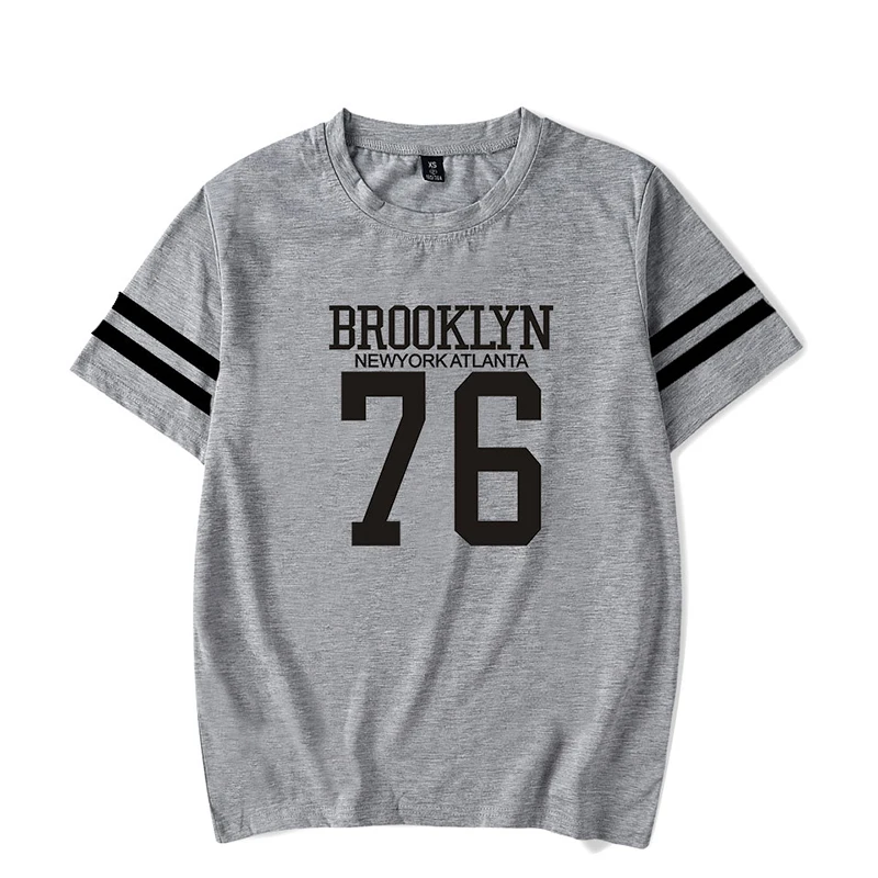 Футболка BROOKLYN 76 с принтом летняя модная футболка в стиле хип-хоп для мужчин и