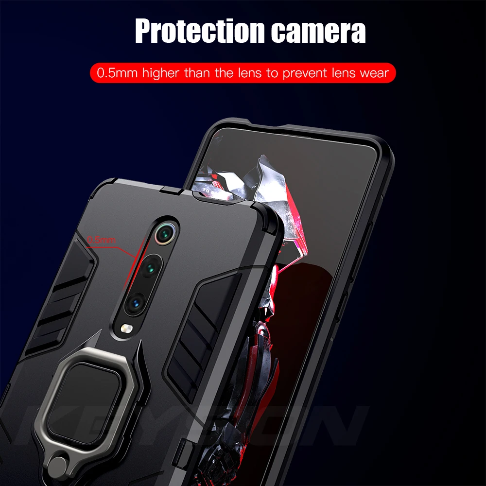 Противоударный армированный чехол KEYSION для Redmi K20 Pro Note 7 7S чехол-подставка с