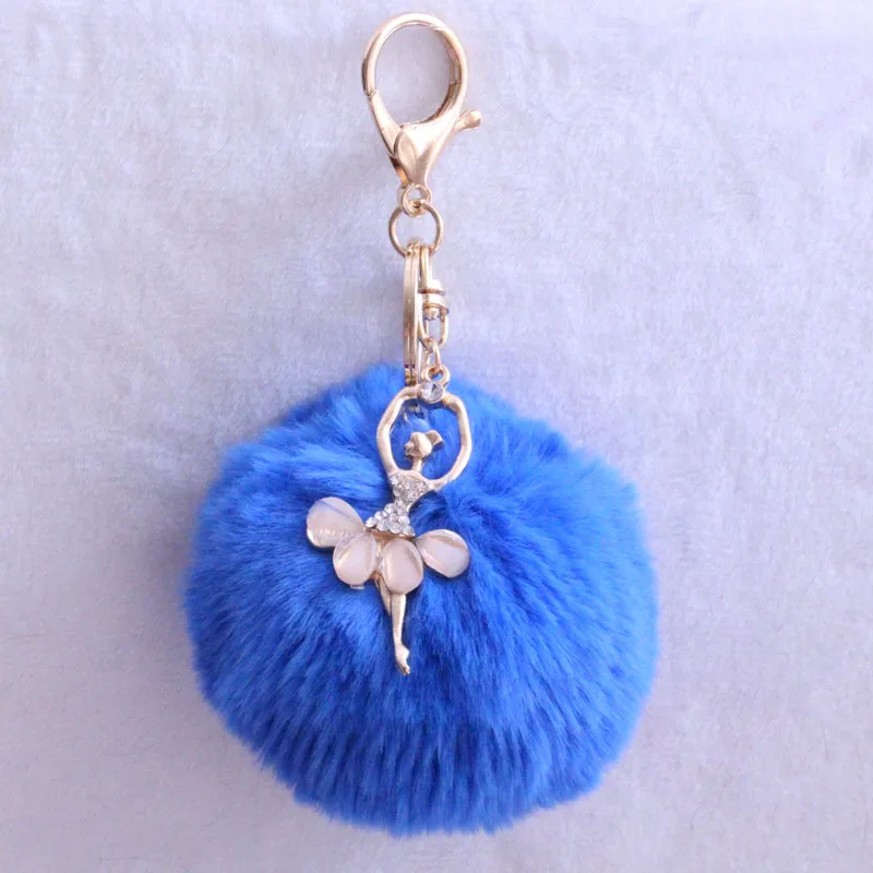 PINXIU Новый Кролик меховой шар брелок сумка кулон шарик плюшевый балетная цепочка