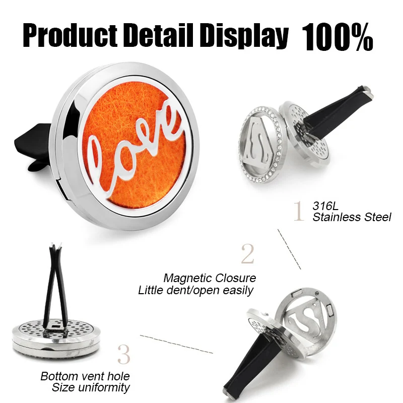 30 мм Автомобильный Ароматерапевтический диффузор из нержавеющей стали оптом