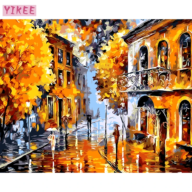 

diy painting by numbers,rainy day,painting by numbers for home decoration