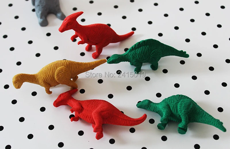 Бесплатная доставка 12 шт. большие дешевые ластики динозавра игрушки стаканчики