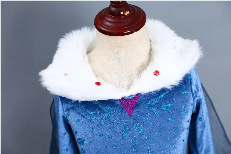 Girls Halloween Dress The Frozen Elsa Princess Dresses Long Sleeves Christmas Evening Party Costume dress 2-12Y | Детская одежда и