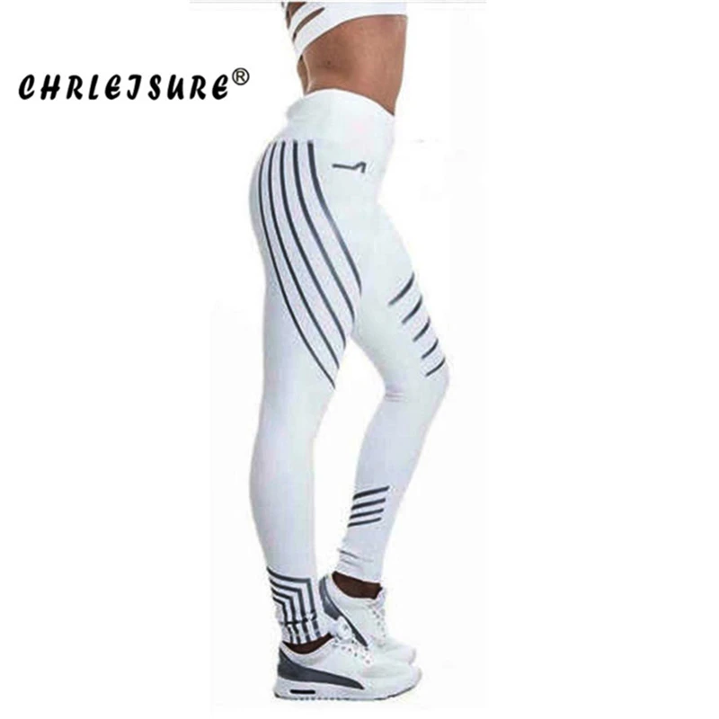 Белый CHRLEISURE леггинсы женские Европа и Соединенные Штаты сшитые дышащие тонкие штаны обычные бедра полиэстер женские леггинсы - Цвет: Белый