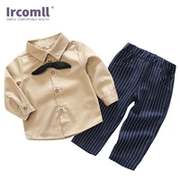ircomll fashion kids boy clothes set infant formal clothing bow tie long sleeve shirt long pants toddler boys gentleman suit