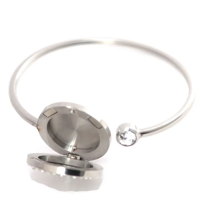 Нержавеющая сталь 25 мм магнит кристалл ароматерапия медальон браслет эфирное