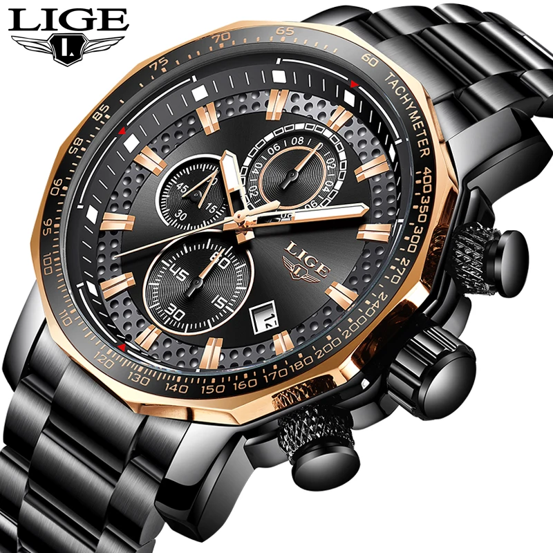 LIGE мужские часы Топ бренд класса люкс военные водонепроницаемые спортивные из