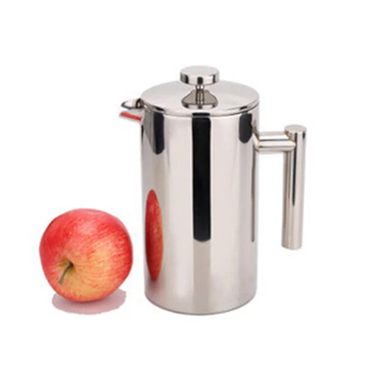 Europe Style Stainless Steel French Press Pot Creative Household High Grade Double Coffee Thermos Free Shipping | Дом и сад