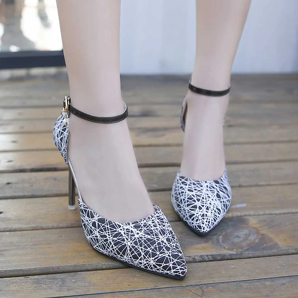 Пикантные женские модные модельные туфли лодочки с острым носком Летние