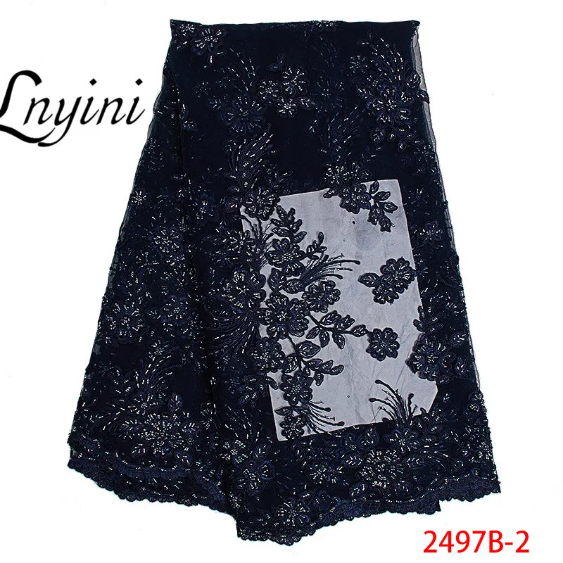 Latest French Nigerian Handmade Of Laces With Beads African Lace Fabric 2019 High Quality Tulle Material L2497B-1 | Дом и сад