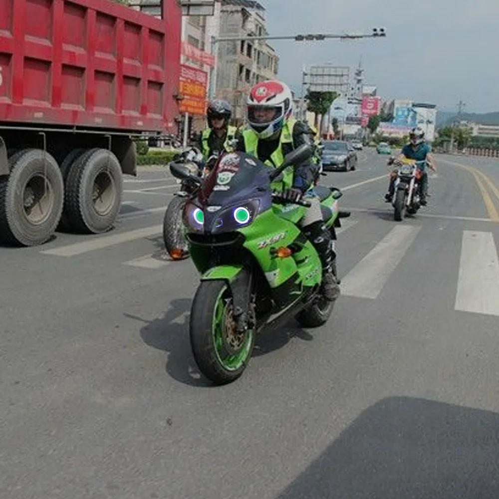 KT Полностью Мотоцикл Фар Сборки Подходит для Kawasaki Ninja ZX 6R ZX6R 2000 2001 2002 Ангел Гало