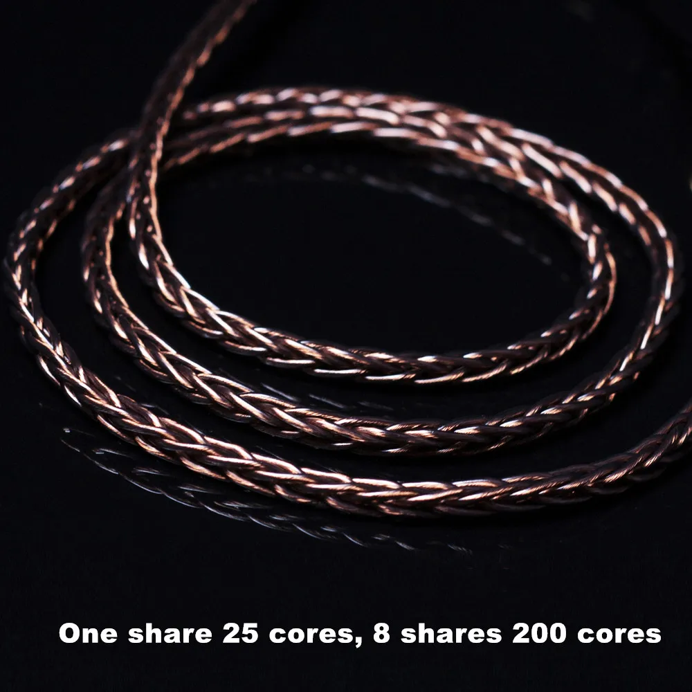 FENGRU DIY JCALLY коричневый JC08 5N OFC 8 акций 200 ядер кабель для наушников для Shure SE215 IE80 KZ ZST Pro ZSN ZS10 Pro ZSX