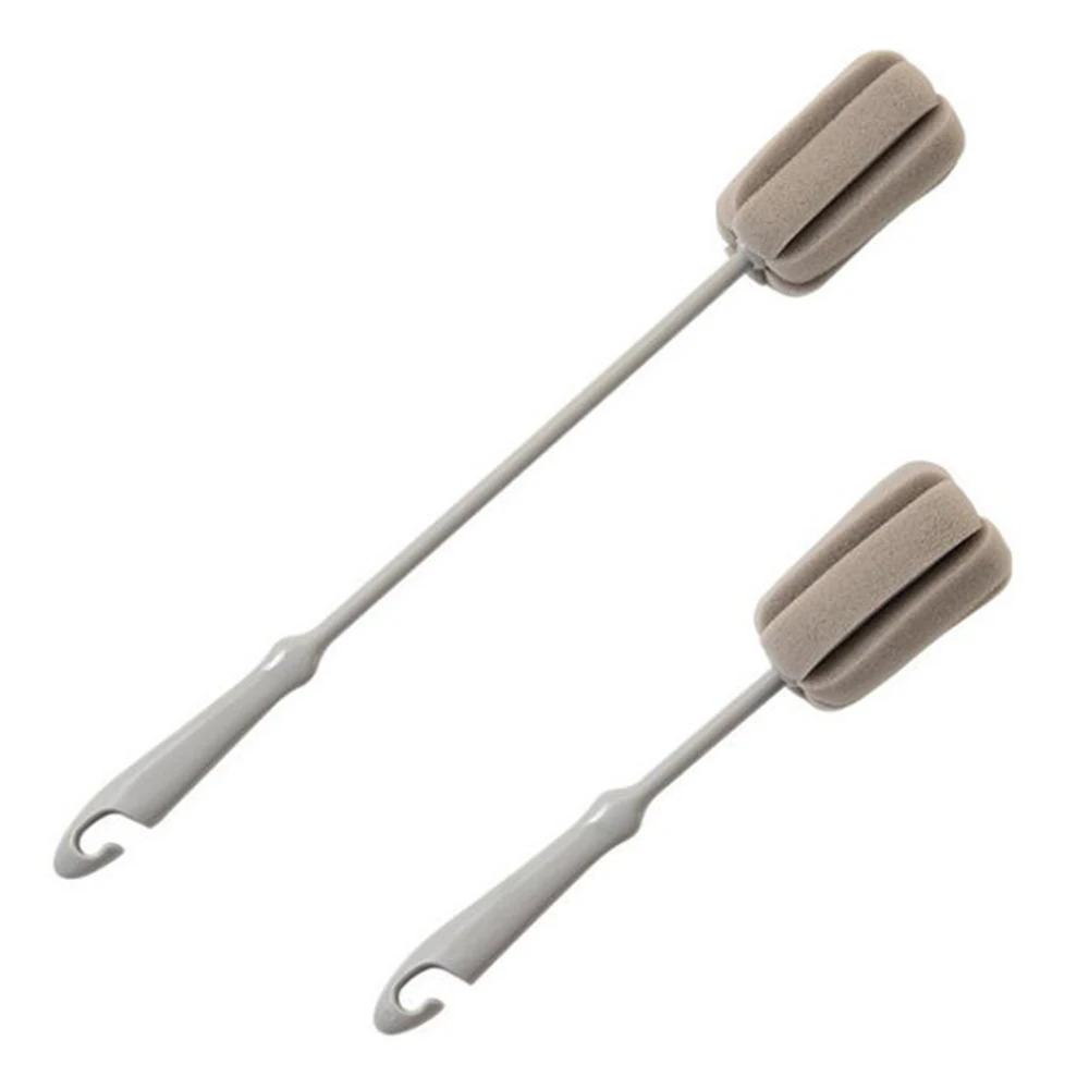 Long Handle Cup Brush Multi-Function Wine Glass Cleaning Brush Gray Glass Bottle Decontamination Cleaning Brush kitchen gadgets