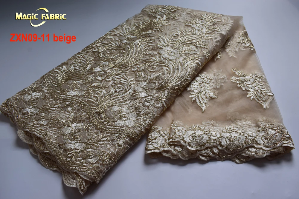 High quality nigerian embroidery rope net lace african fabric for evening dress 5yards/lot ZXN09 |