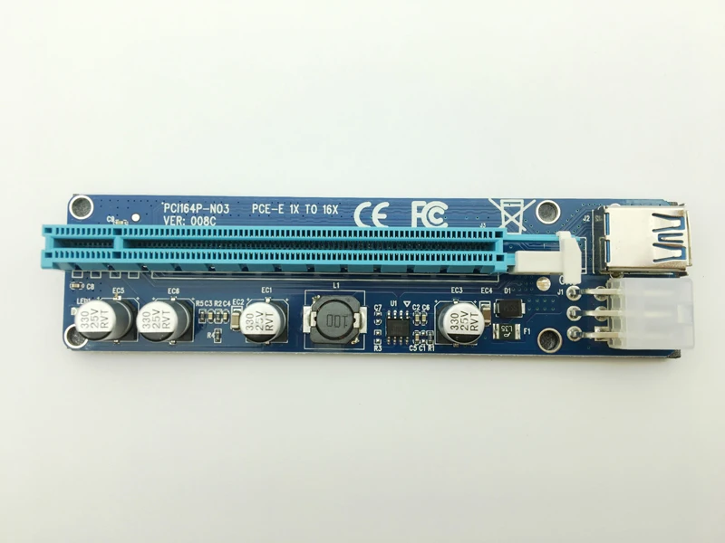 VER008C Molex 6 pin PCIE PCI E Express 1X к 16X расширитель платы 60 см USB 3 0 кабель для майнинга