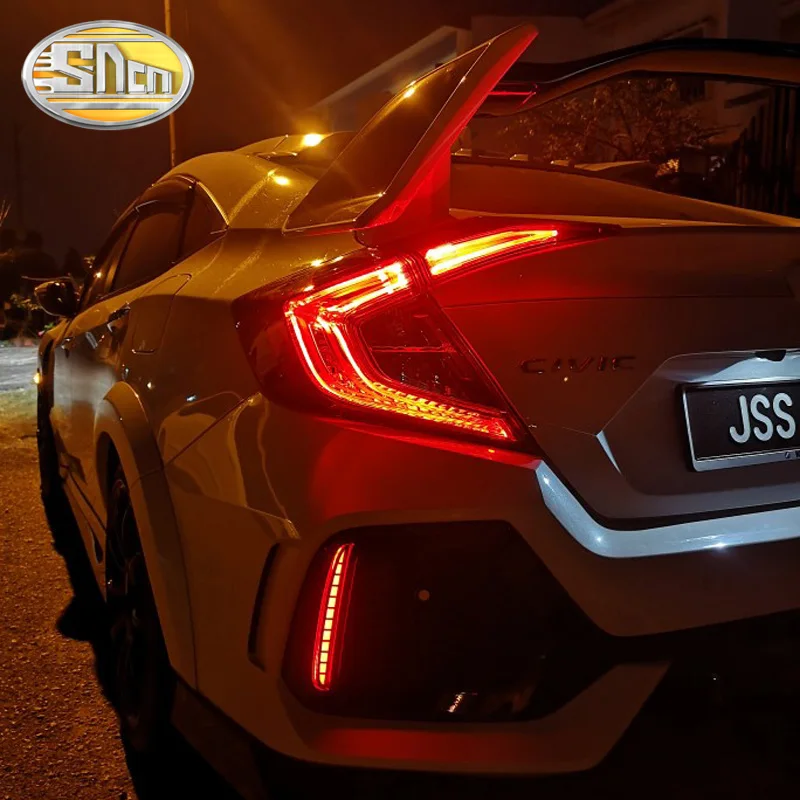 2 шт. для Honda Civic хэтчбек Многофункциональный светодиодный задний противотуманный фонарь автомобильный тормозной светильник динамический сигнал поворота отражатель