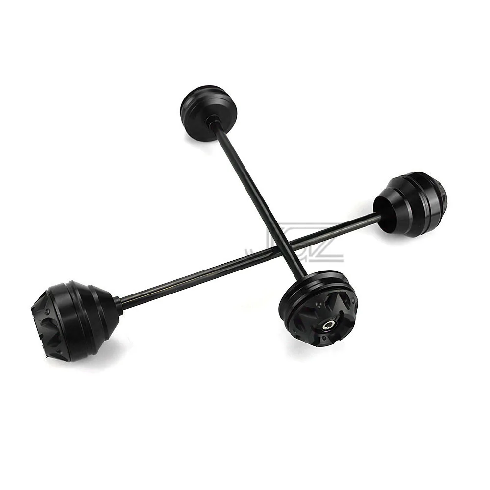 Black Мотоцикл CNC алюминиевая передняя задняя ось колеса боковое падение авария протектор вилка Защита от скольжения для Yamaha MT09 FZ09 круглый год золото - Цвет: Black