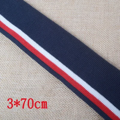 Dark blue 4 шт./лот, 3 см в ширину, разноцветная хлопковая ребристая тесьма, ручная работа, манжеты, футболка, подол, круглый вырез, одежда, нить, кружевная ткань AC1035 - Цвет: Dark blue