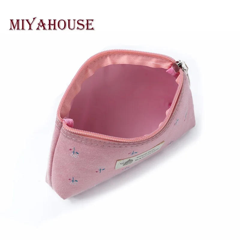 Miyahouse/Лидер продаж, тканевая косметичка с цветочным принтом, женская маленькая косметичка на молнии, Женская дорожная косметичка