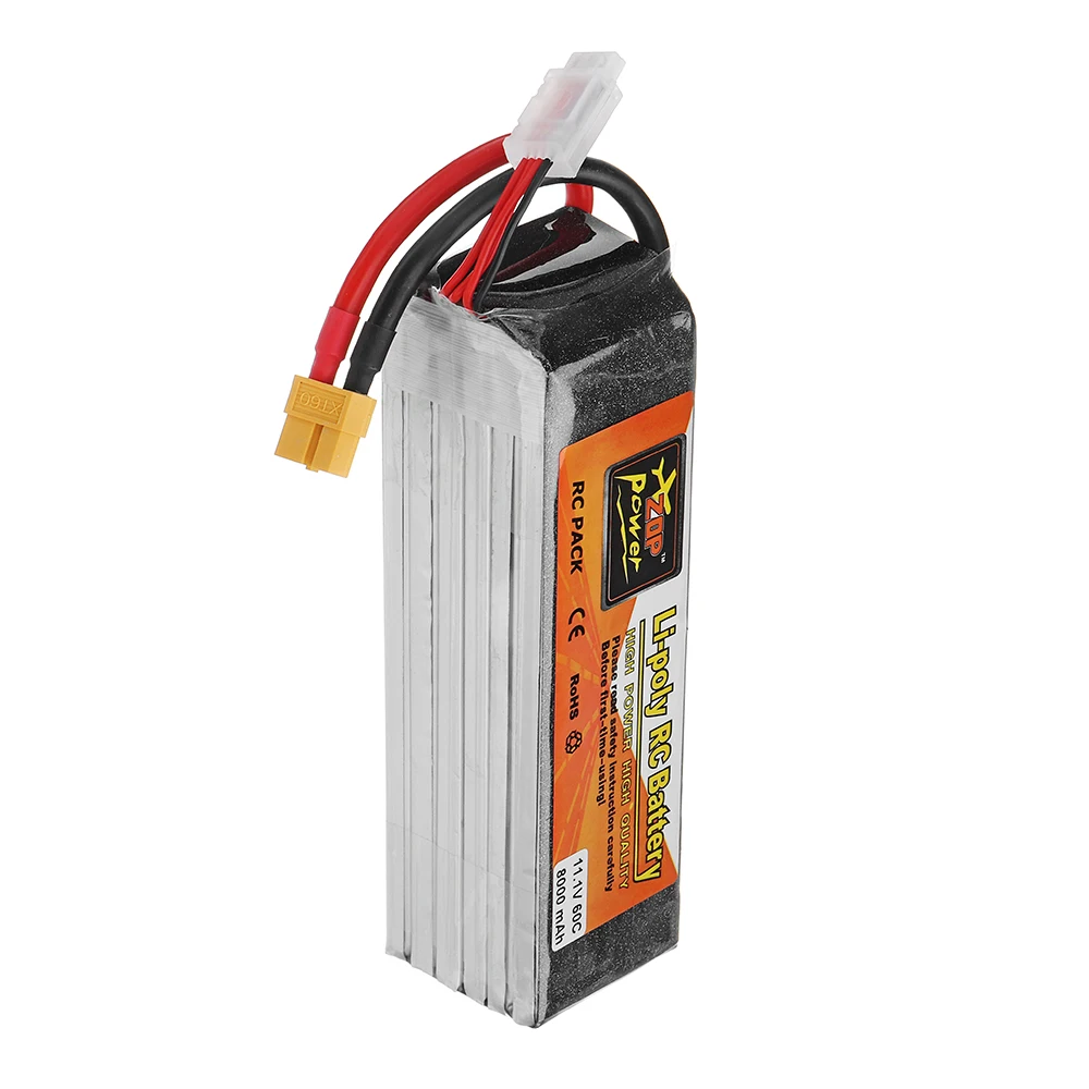 ZOP POWER 11,1 V 8000mAh 60C 3S Lipo аккумуляторная батарея с разъемом XT60 для RC моделей рамка запасная часть Accs