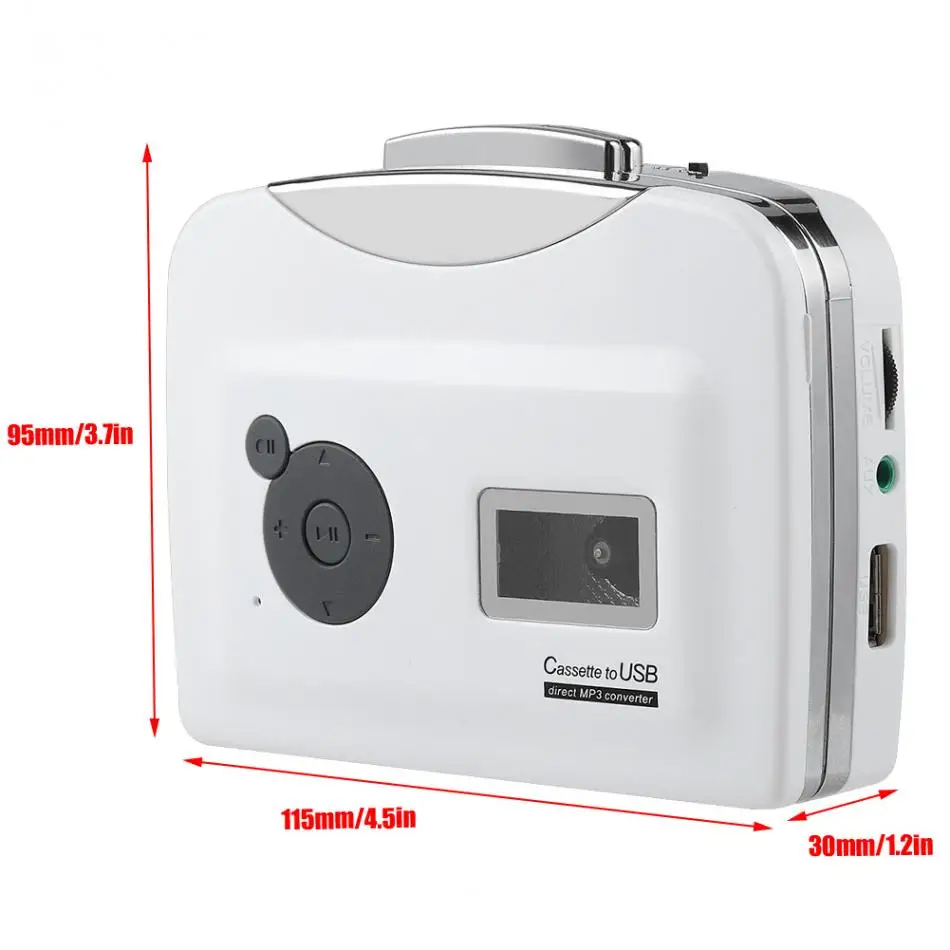 Portable Cassette Player USB Tape to MP3 Converter Flash Drive Capture Audio Music for Windows XP/Vista/7 | Электроника
