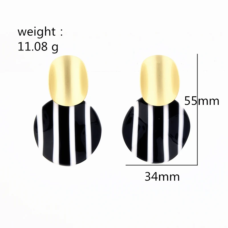 Лидер продаж массивные серьги черно белые искаженные уксусная кислота Висячие