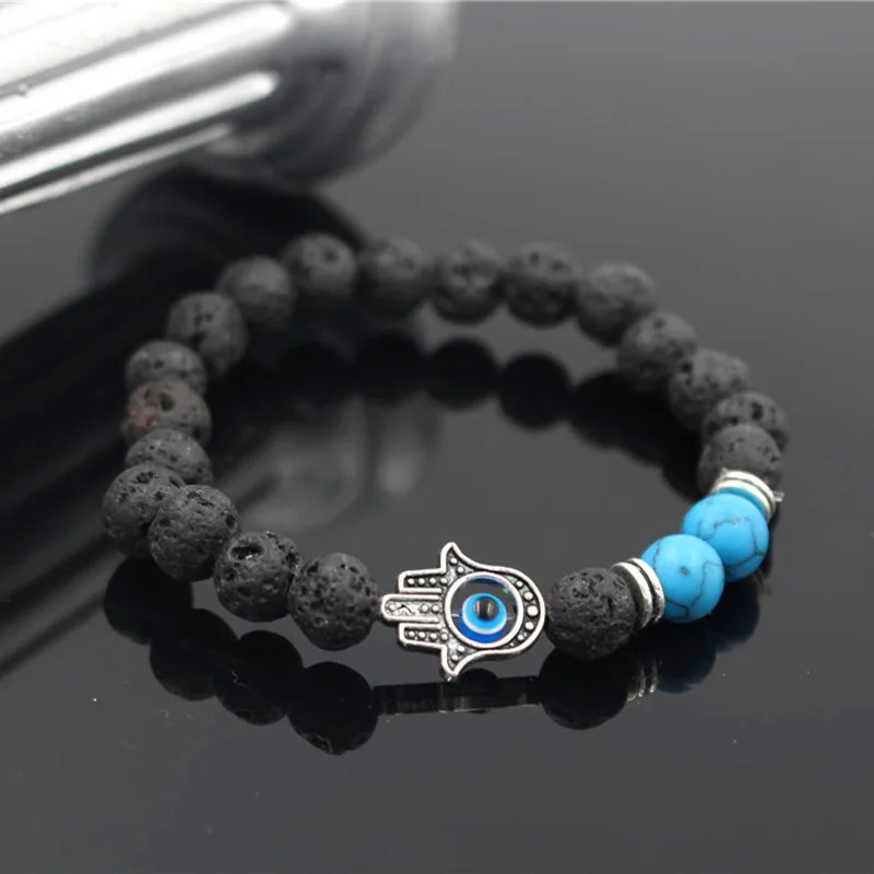 Мужские браслеты PINIYA из бисера браслет лавового камня Howlite стрейч рука