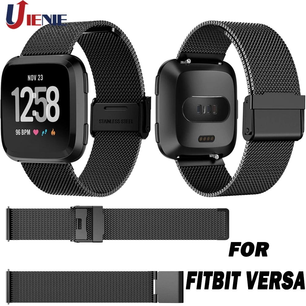 Металлический браслет из нержавеющей стали для Fitbit Versa часов Миланская петля