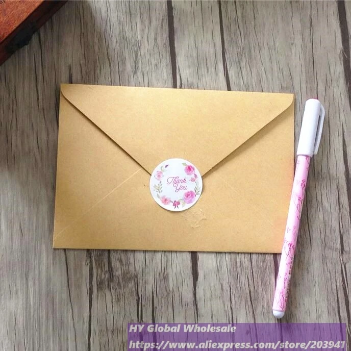 120 шт./лот клейкая бумага для выпечки в виде Розы с надписью Thank you наклейка из
