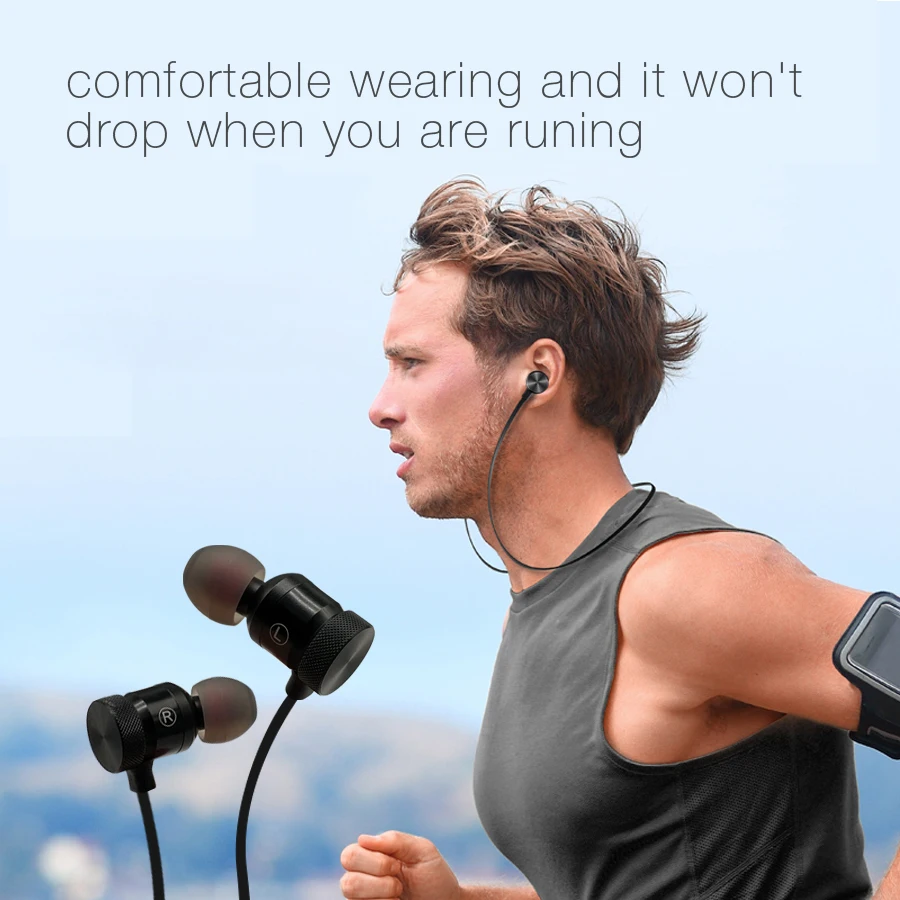 Bluetooth Earphone Wireless Headphones Headset Magnetic Earbuds Sport Stereo Hifi Phone Earphones With Mic C40 | Электроника