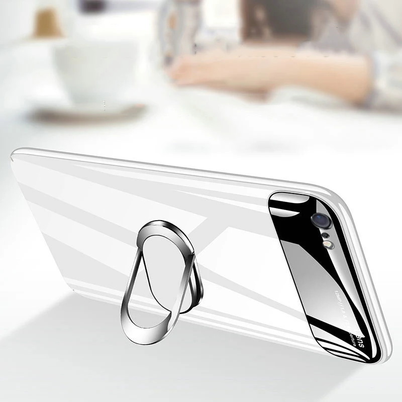 Holder Case For Samsung Galaxy S8 S9 Plus Note 8 9 Magnetic Ring Mirror Hard PC Back Cover Funda | Мобильные телефоны и