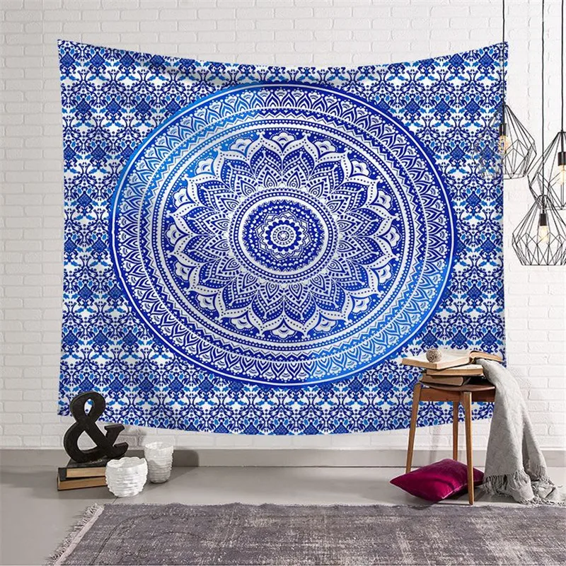 J 150*200cm Indian Mandala Tapestry Yoga Mat Bedspread Hippie Home Decor Wall Hanging Bohemia Beach Towel large Tapestry - Цвет: J