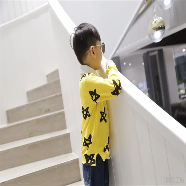 Новинка осени 2016 детская одежда свитер со звездами рубашка с принтом для