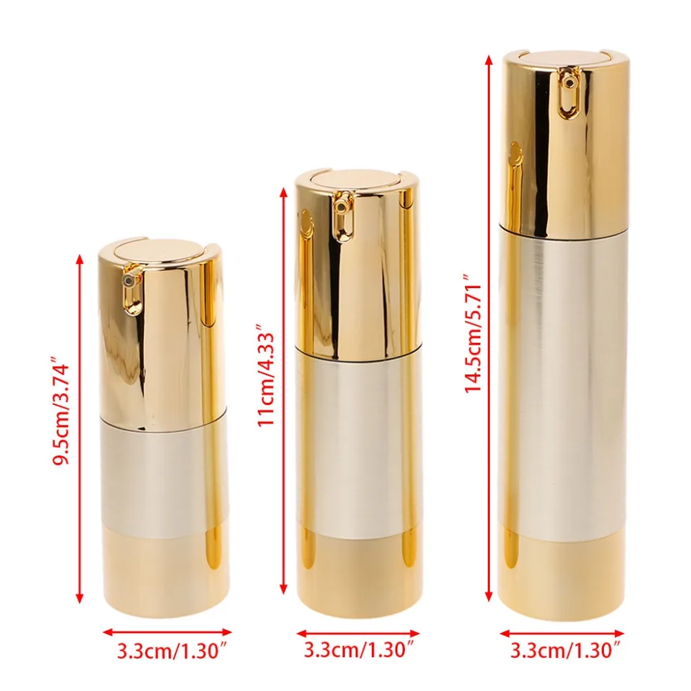 

ZLROWR 15/30/50ml Empty Airless Bottle Cosmetic Plastic Pump Container Travel Makeup