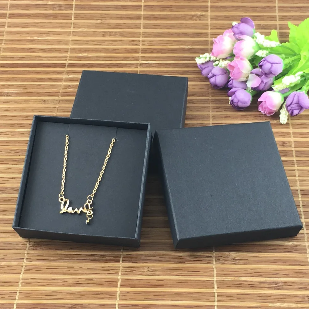 20pcs Black Jewelry display Boxes with Paper Bottom bracket Necklace Boxes&ampEarring Box and Accessory Packaging | Украшения и