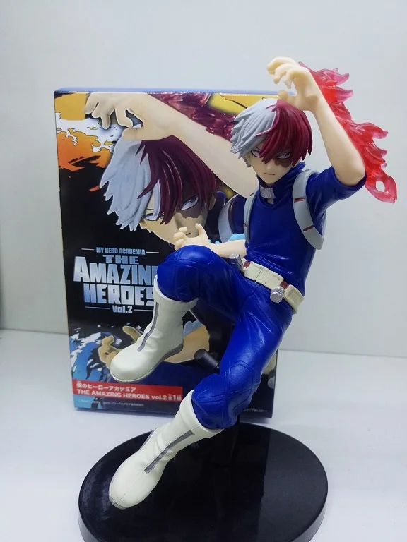 have retail box Аниме фигурки 19 см мой герой академии в удивительные герои Vol.3 Bakugou Katsuki Todoroki шото ПВХ Рисунок Коллекционная модель игрушки - Цвет: have retail box