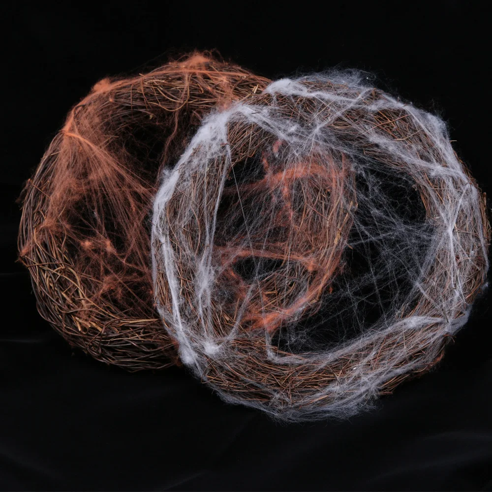 Белый оранжевый Паутинный венок из ротанга с паутиной дверью украшение для