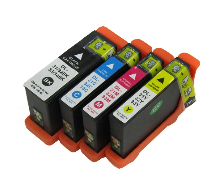 Картридж с 4 чернилами совместимый принтером DELL31 32 33 34 V525w V725w|ink cartridge|compatible ink