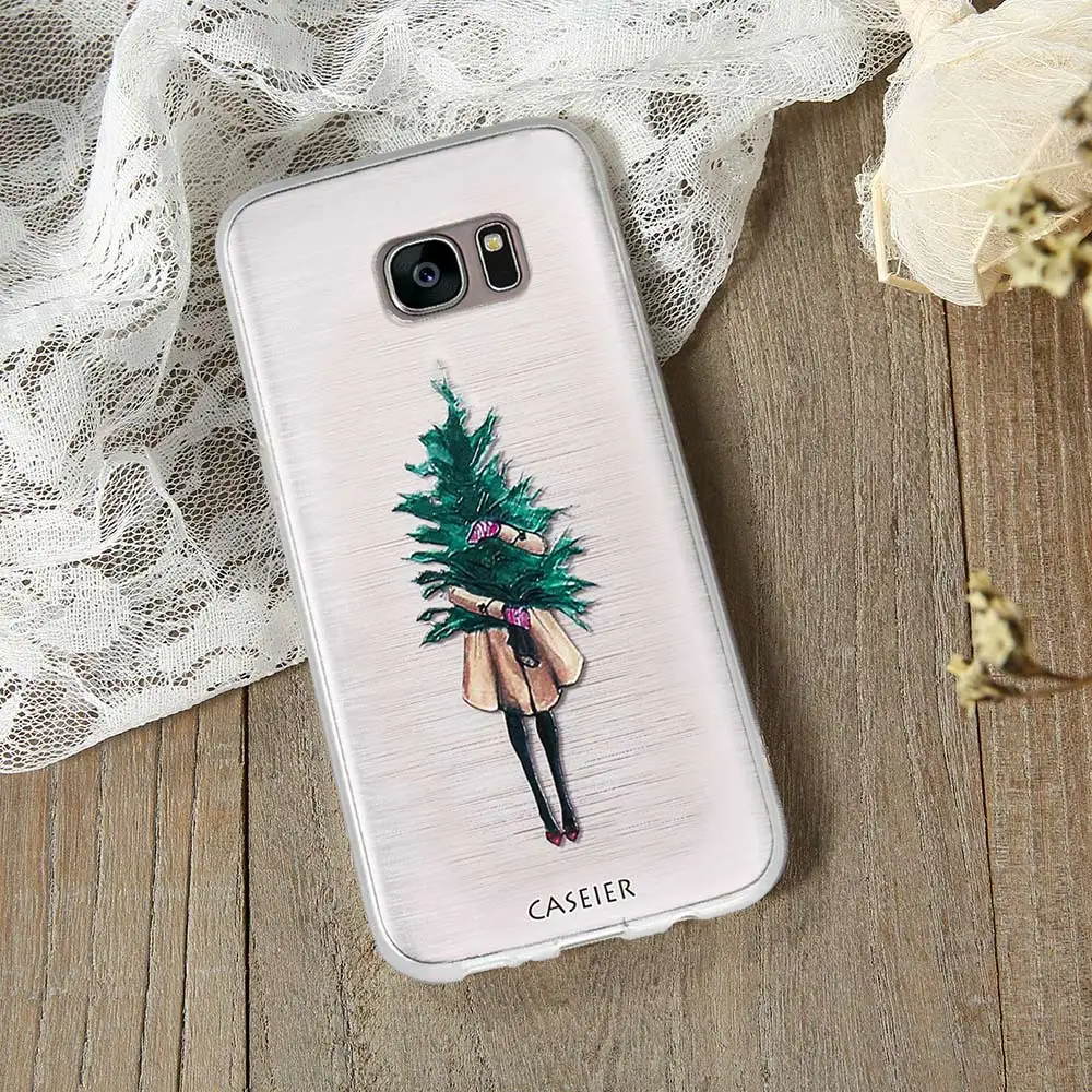 CASEIER Рождественский чехол для Samsung Galaxy S9 S8 Plus Note 9 8 S7 S6 Edge Новогодняя мягкая задняя