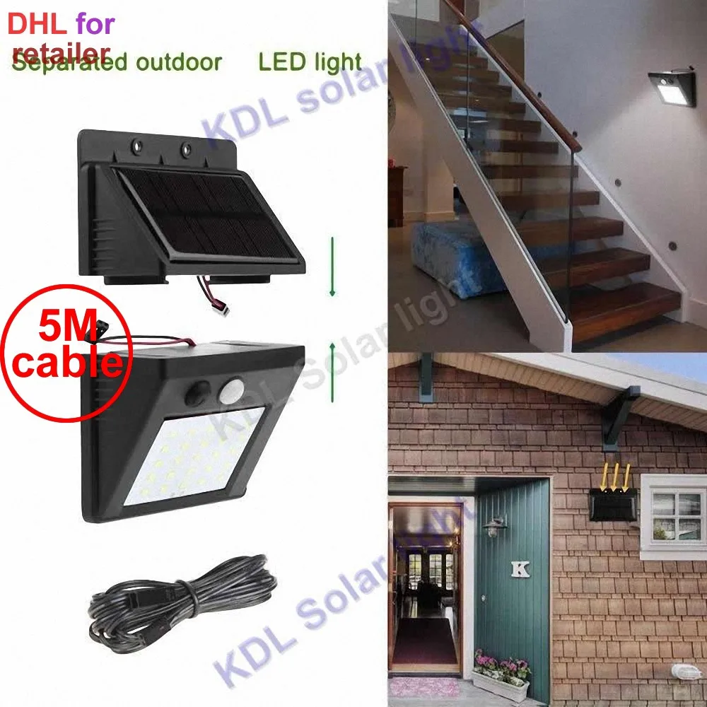 30 led 500lm Солнечный свет раздельный монтаж движения pIR 3 Сенсорная лампа крытый умный переключатель IP6 20 5 м кабель Уличный настенный светильник для колоды