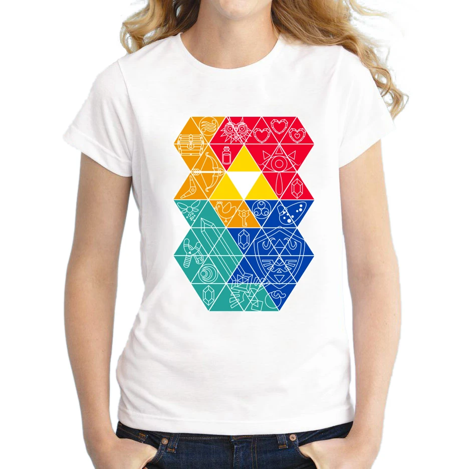 Лидер продаж модные женские футболки летний дизайн изделия Triforce с принтом очень