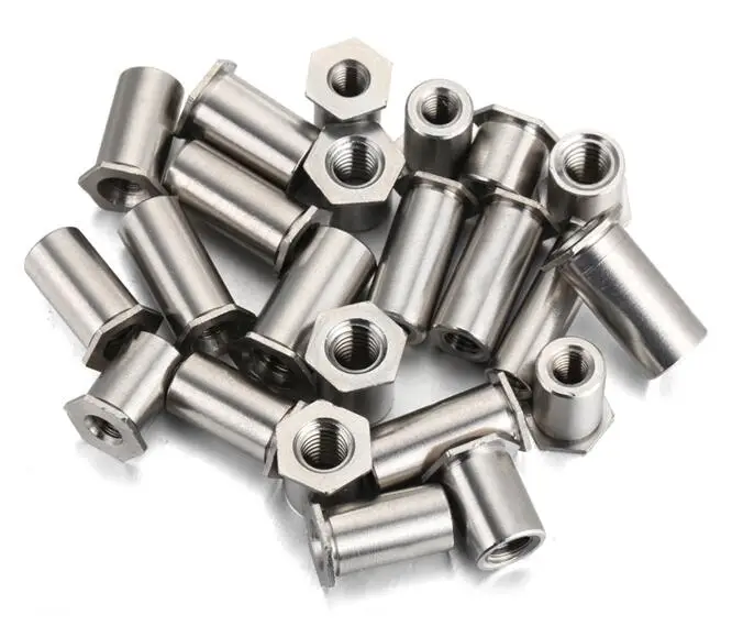 

10pcs M5 stainless steel through hole pressure riveting studs nut column furniture decoration 5mm-20mm length