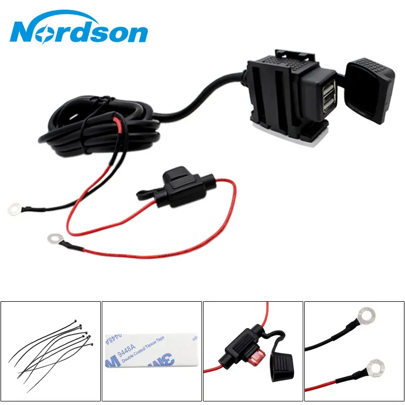 Зарядное устройство Nordson с 2 USB-портами для мотоцикла 12 В | Автомобили и мотоциклы