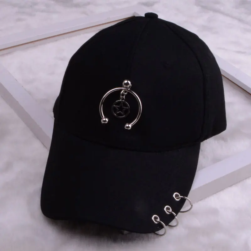 little star black Бейсбольная кепка с кольцом для папы, шапки для мужчин и женщин, бейсбольная кепка для женщин, белая черная бейсболка, Мужская кепка для папы - Цвет: little star black