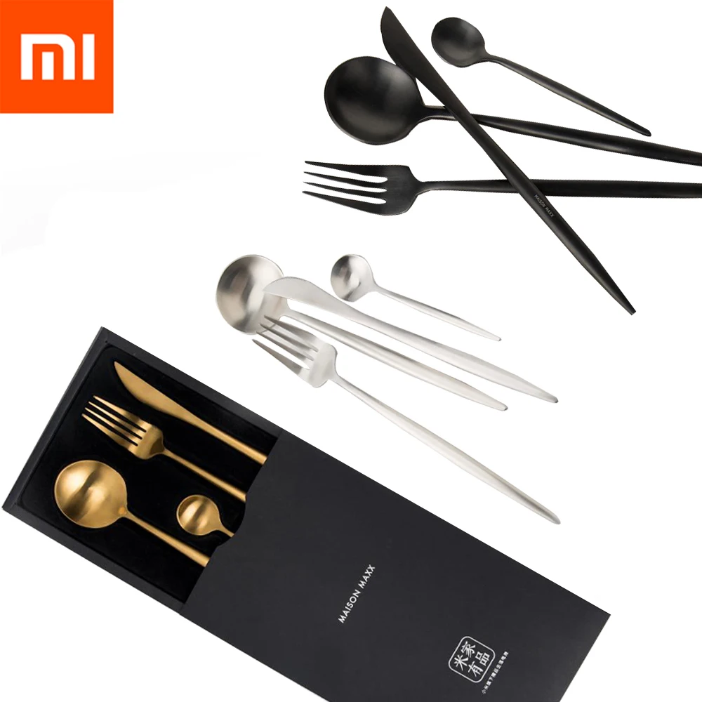 Xiaomi Mijia Maision Maxx ложка из нержавеющей стали набор ножей Ложка Вилка чайная ложка 4 комплекта экологическая цепь бренд
