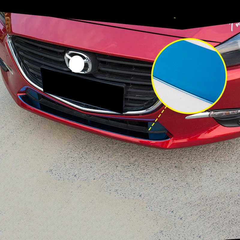 Авто аксессуары для Mazda 3 Axela из нержавеющей стали передний бампер Нижняя решетка уплотнительная прокладка полосы 1 шт