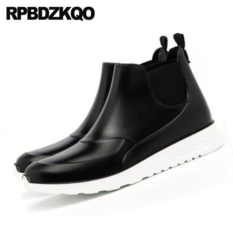 Непромокаемые кроссовки синие водонепроницаемые ботинки на танкетке с высоким