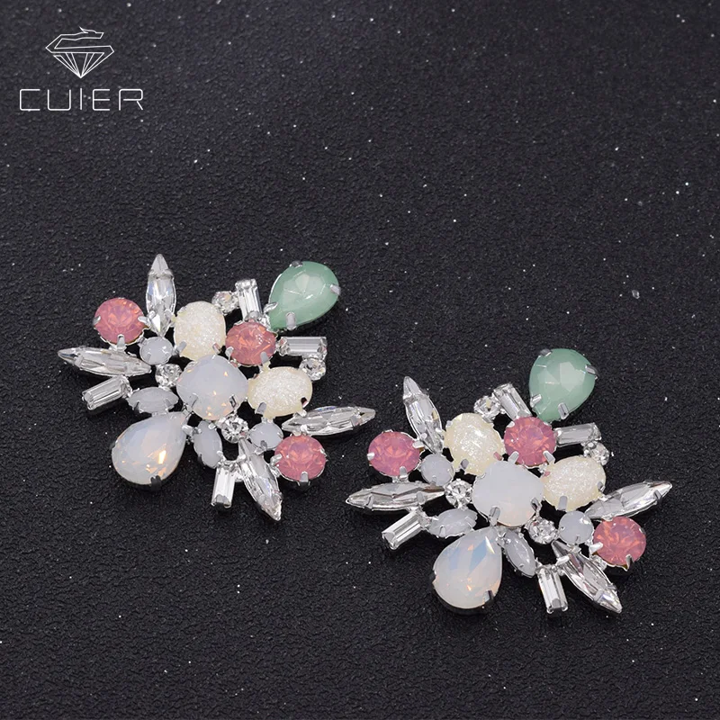 

30pcs/lot Crystal opal women garment accessories appliques DIY clothings patches for wedding dress decorations HD-2187
