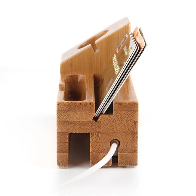Деревянная подставка для телефона iWatch держатель 3 USB порт зарядная док станция